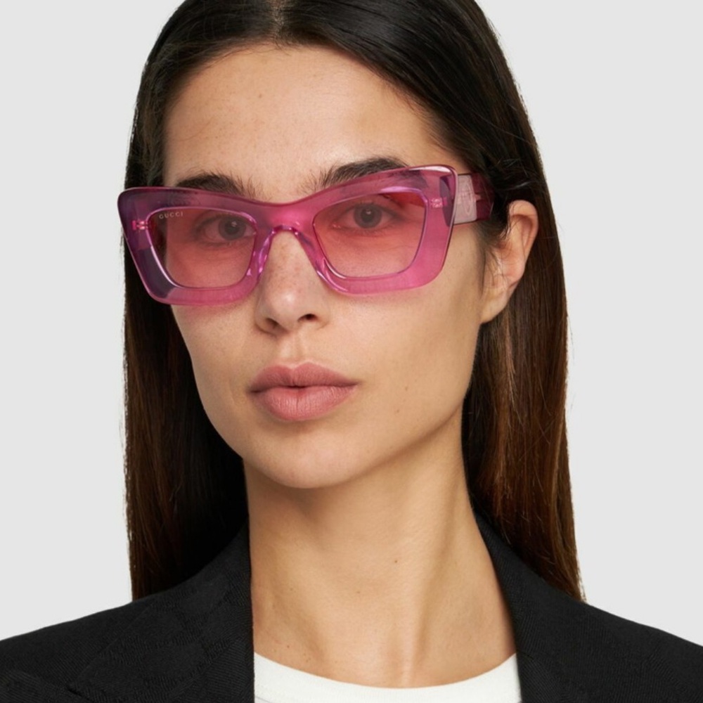 NEW GUCCI BUTTERFLY SUNGLASSES GG1552S 003 PINK EYEWEAR GUCCI